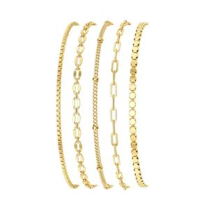 MBW Gold Bracelets for Women Trendy, Dainty 14K Gold Plated Bracelet Stack Beaded Chain Bracelet Set Thin Small Cute Paperclip Bracelets Fashion Waterproof Jewelry Gift Gold Accessories for Women