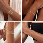 MBW Trendy Gold Bracelet Stack Set Fashion Jewelry