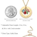 Custom Birthstone Necklace for Mom with Kids' Names