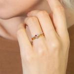 Gold Birthstone Ring for Women - Simple Style