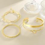 Reoxvo Gold Bangle Cuff Bracelet Set - Trendy