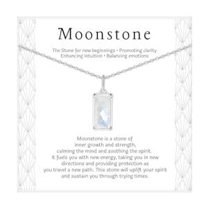 New Beginnings Rainbow Moonstone Sterling Silver Necklace