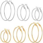 Stainless Steel Gold and Silver Plated Hoop Earrings