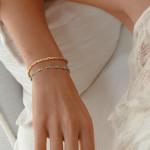 Turquoise Beaded Bracelet with Gold Plating for Women