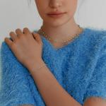 Turquoise Beaded Bracelet with Gold Plating for Women