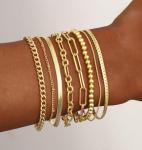 Dainty 14K Gold Plated Layered Chain Bracelets