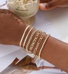 Dainty 14K Gold Plated Layered Chain Bracelets