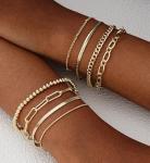 Dainty 14K Gold Plated Layered Chain Bracelets