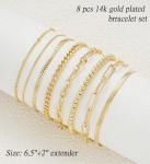 Dainty 14K Gold Plated Layered Chain Bracelets
