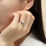 Handcrafted Rose Gold Crystal Crown Engagement Ring