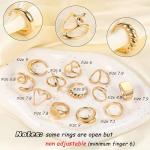 Gold Stackable Rings Set for Women, Open Stacking