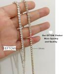 EFTOM 1 Row Silver Rhinestone Choker Necklace Diamond Necklaces for Women