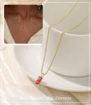 Emerald Birthstone Necklace - Dainty Gold Cubic Zirconia