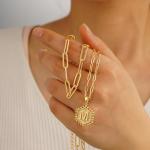 Gold Initial Necklace Set for Trendy Women