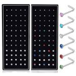 Colorful 120pcs L-Shaped Stainless Steel Nose Studs