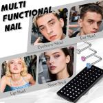 Colorful 120pcs L-Shaped Stainless Steel Nose Studs
