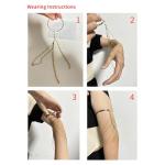 Gold Crystal Bead Tassel Arm Chain Bracelet