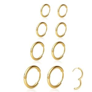 Gold Hoop Earrings Set - 4 Pairs for Everyone