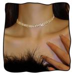 Jeairts Choker Rhinestone Necklace Diamond Row Necklaces Crystal Chokers Necklace Chain Jewerly Sparkly Party Prom Accessories for Women and Girls (1-Gold)