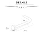 D.Bella 18g Clear Bioflex L Shape Nose Ring