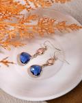 Handmade Sapphire Blue Dangle Earrings for Women