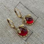 Vintage Boho Dragonfly Purple Crystal Earrings