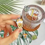 6 Pcs Cute Animal Pearl Milk Tea Pins Set,Crab Fox Sloth Corgi Frog Capybara Brooch Badges for Clothing Bags Jackets,DIY Crafts Brooches Accessories for Women Girls