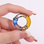 Anime Characters Enamel Pins Custom Circle Winding Brooches Lapel Badges Cartoon Animal Jewelry Gift for Kids Friends