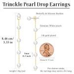 Handmade Gold Pearl Drop Dangle Earrings