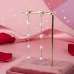 Handmade Gold Pearl Drop Dangle Earrings