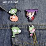Invader ZIM Enamel Pins Custom Cartoon Dib Pig Brooches Lapel Badges Anime TV Series Jewelry Gift for Fans Friends