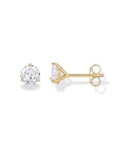 14K Gold Plated Sterling Silver CZ Stud Earrings