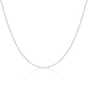 BERISO 14K Gold/Silver Plated Choker Necklace for Women Shining Dots Station Gold Chain Necklace Beads Sparkle Chain Necklace Link Chain Exquisite Jewelry for women