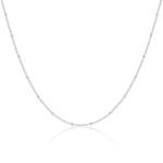 BERISO Shining Silver Plated Satellite Choker Necklace Dainty Satellite Chain Necklace with Adjustable Extension Chain Tiny Dots Choker Necklaces Gift for Women Mom Girls