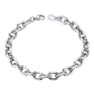 Stainless Steel Chain Link Bracelet 7mm Rolo Cable Bracelet for Men Women Jewelry, 8.3 inch