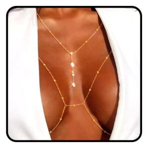 Gold Crystal Body Chain for Women