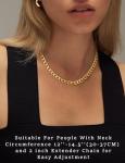 Moodear Gold Necklace for Women 14K Chunky Gold Chain Necklace Cuban Link Chain Choker Necklace for Women Trendy Fashion Jewelry