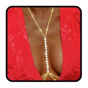 Layered Gold Rhinestone Body Chain for Women
