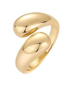 Chunky Yellow Gold Open Twist Stackable Rings