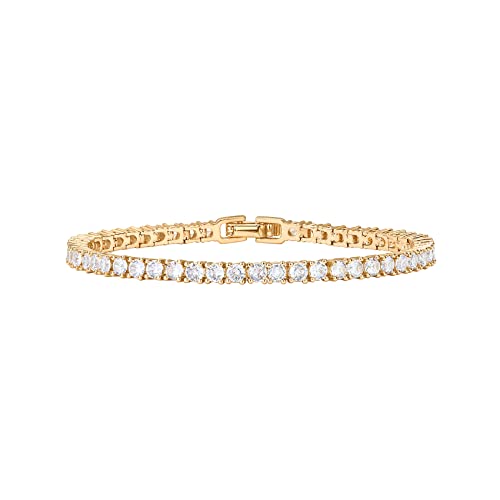 PAVOI 14K Gold Plated Classic Cubic Zirconia Bracelet