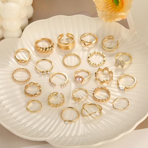 22 Pcs Boho Gold Midi Knuckle Ring Set