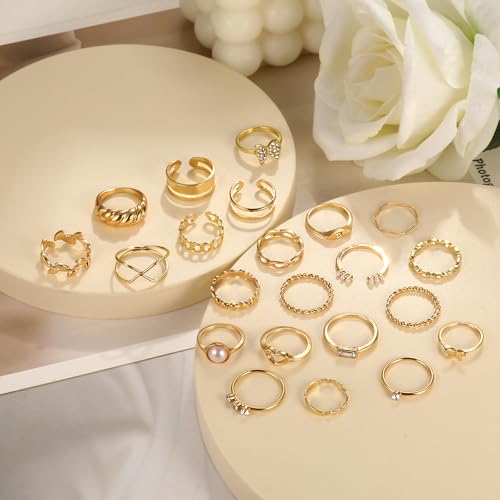 22 Pcs Boho Gold Midi Knuckle Ring Set