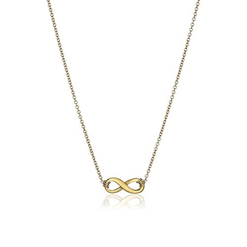 LANG XUAN Friendship Anchor Compass Necklace Good Luck Elephant Pendant Chain Necklace with Message Card Gift Card (Gold Infinite 8)