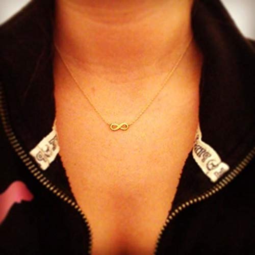 LANG XUAN Friendship Anchor Compass Necklace Good Luck Elephant Pendant Chain Necklace with Message Card Gift Card (Gold Infinite 8)