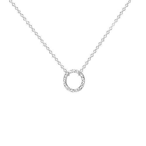 Ava Riley Dainty Karma Necklace Hammered Open Circle Pendant Necklace Casual Necklace Simple Necklace for Women