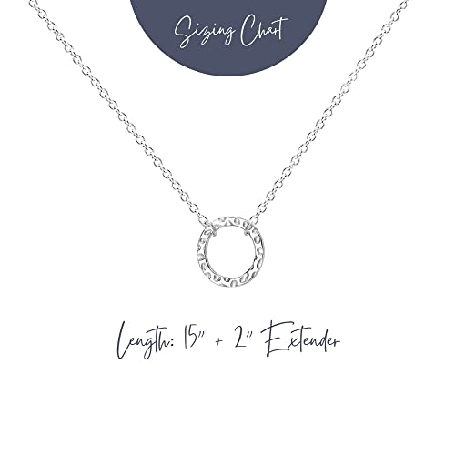 Ava Riley Dainty Karma Necklace Hammered Open Circle Pendant Necklace Casual Necklace Simple Necklace for Women