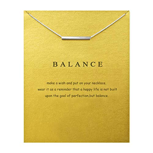 Friendship Infinite 8 Bar Necklace Lucky Elephant Star Pearl Circle Pendant Necklace for Women Gift Card… (Silver Bar)