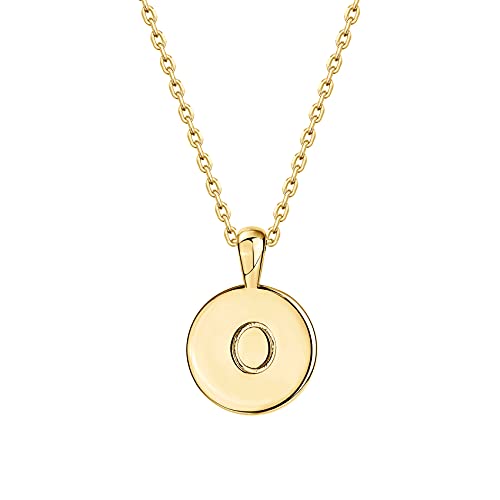 PAVOI 14K Yellow Gold Plated Letter Necklace for Women | Gold Initial Necklace for Girls | Letter O