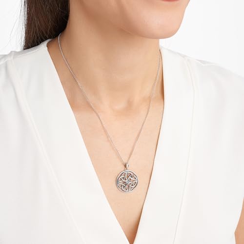 Amazon Essentials Sterling Silver Celtic Triquetra Trinity Knot Medallion Pendant Necklace, 18' (previously Amazon Collection)