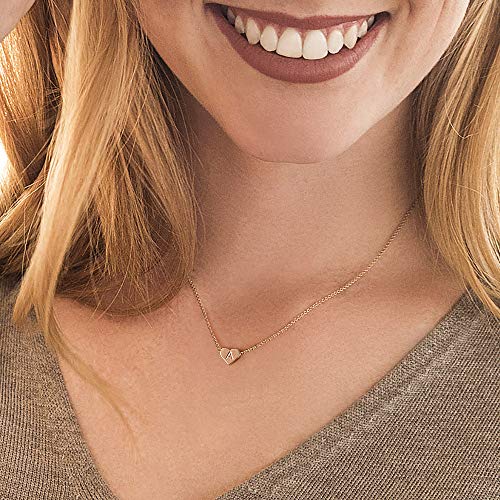 Turandoss O Necklace for Women Heart Initial - 14K Gold Filled Heart Initial Necklaces for Women, Tiny Initial Necklace for Girls Jewelry, Heart Initial Necklace for Women Girls Gifts
